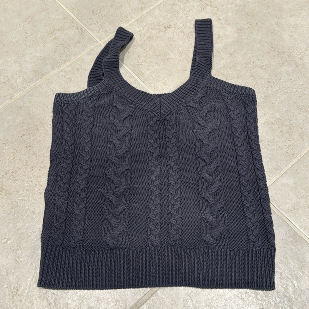 Evereve Maeve Cable Tank size XS in navy